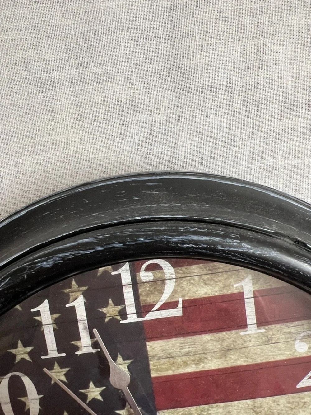 🌞 Patriotic Black Framed American Flag Wall Clock